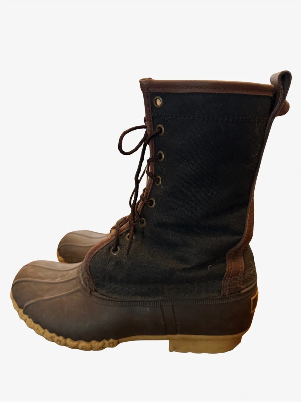 L.L. Bean Women's Brown and Tan Insulated Lace-Up Winter Boots
